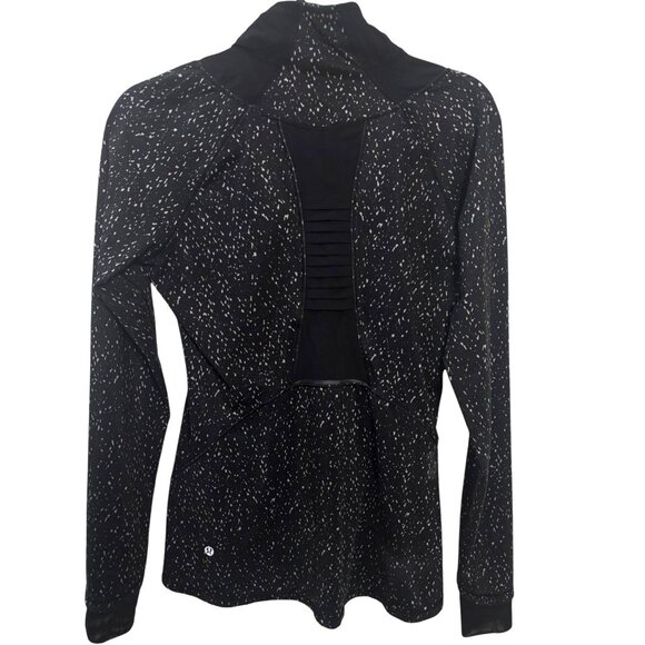 LULULEMON Go The Distance 1/2 Zip Jacket 8 Running Thumbholes Active Black Pink - Picture 8 of 8